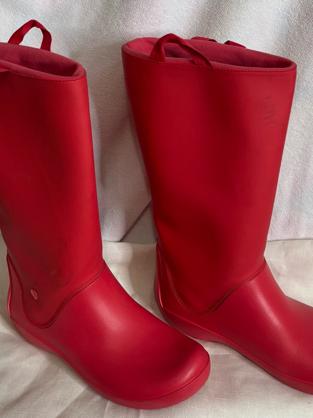 CROCS Women's Tall Waterproof Boots in Red